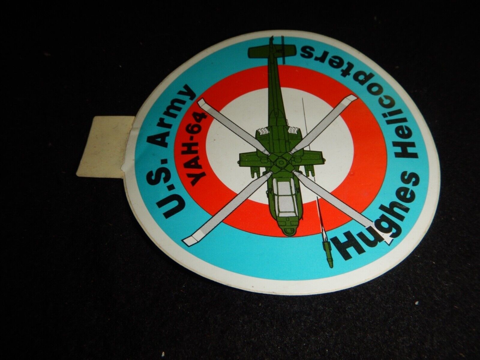 Vintage U.S. Army sticker YAH-64 Hughes helicopter