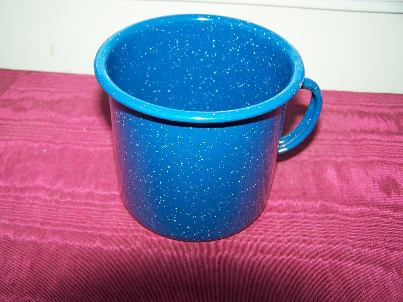 Cinsa, Blue speckled metal campfire mug, Made in Saltillo, Mexico, 4\