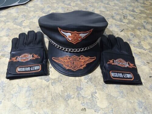 Harley Davidson Cap & Gloves -  New Harley Davidson skull cap