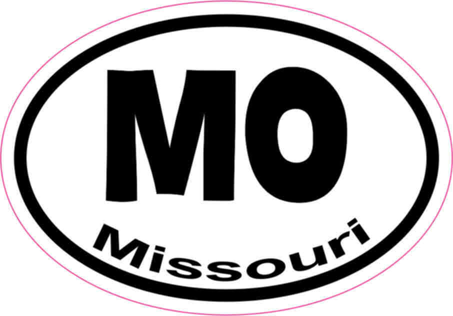 3X2 Oval MO Missouri Sticker Vinyl State Vehicle Window Stickers Bumper Decal