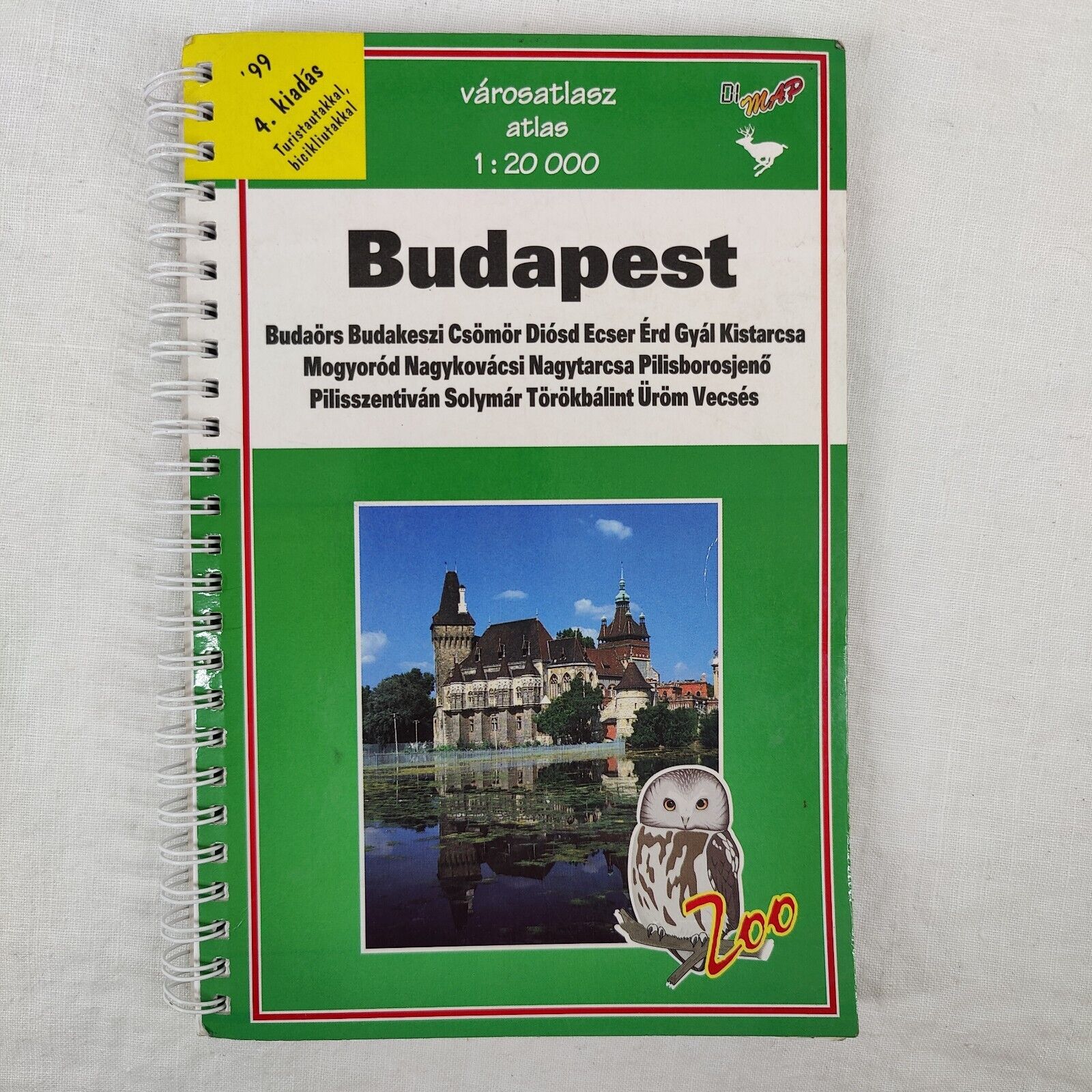 RARE VTG BUDAPEST HUNGARY 1999 TRAVEL TOURIST GUIDE + ATLAS FULLCOLOR MAP + ZOO