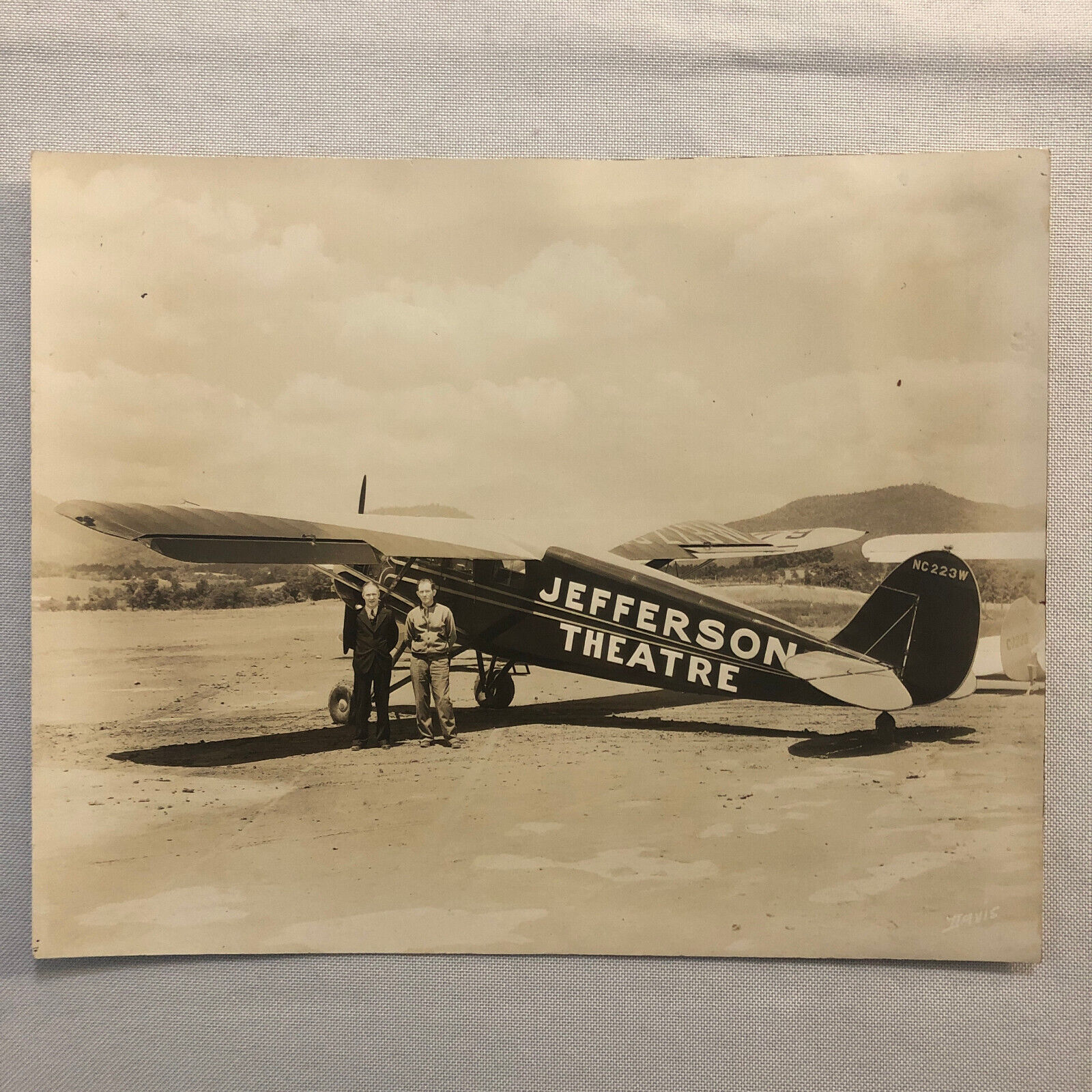 Vintage Airplane Plane Photo Photograph Print Jefferson Theatre Aircraft