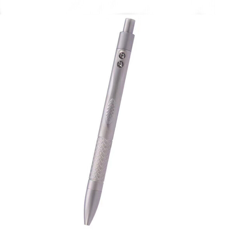 Titanium Alloy Ballpoint Pen Purple Silver Push Button Signing Pen With Clip