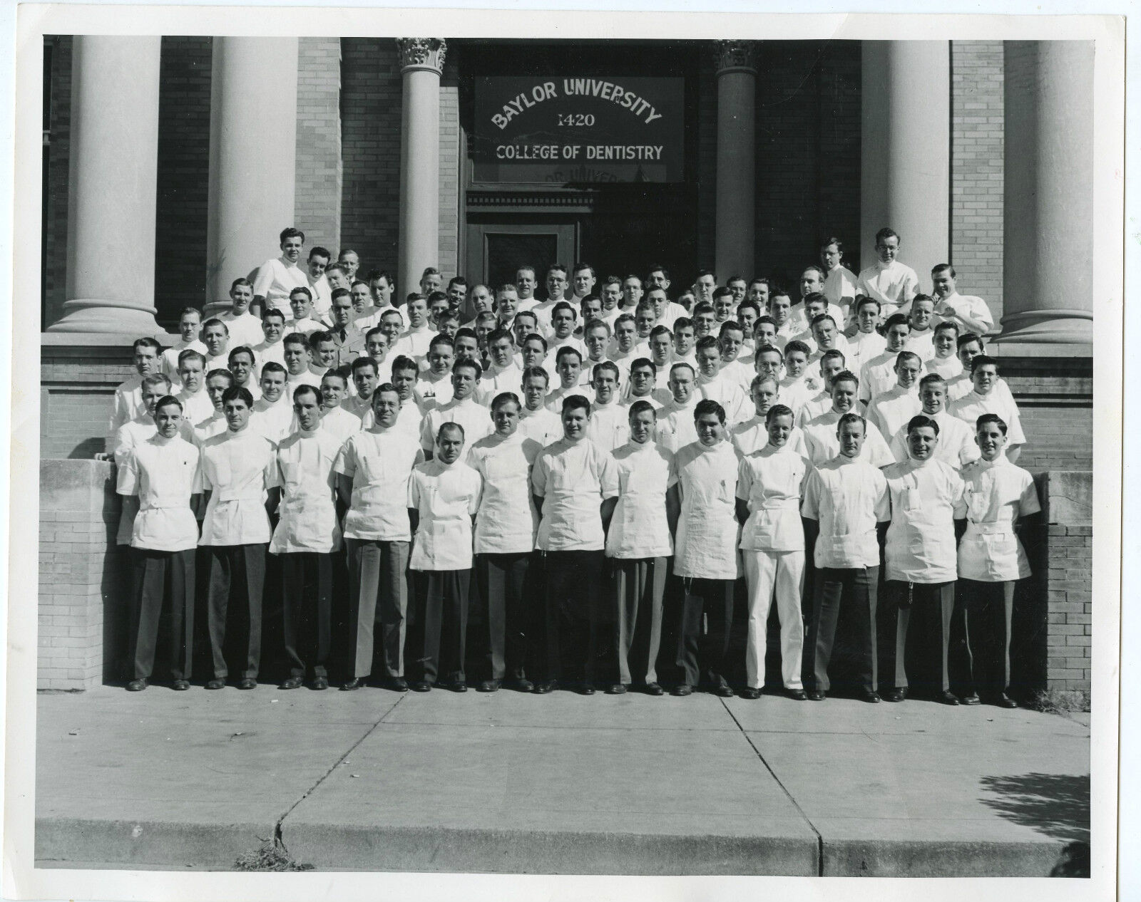 Vintage 8x10 Glossy B/W Photo-Baylor University College of Dentistry Graduates 
