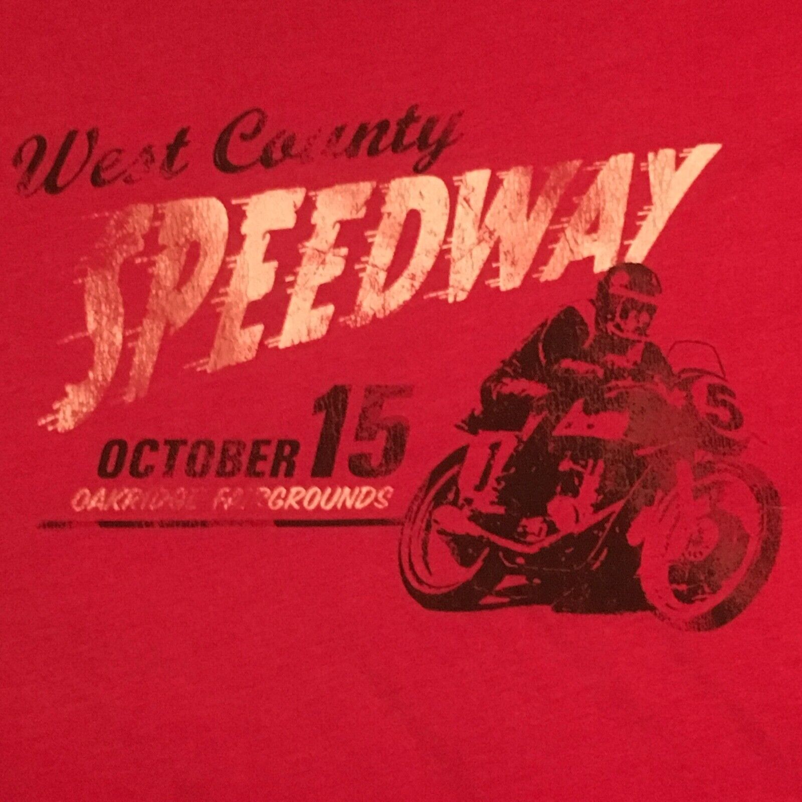 retro SPEEDWAY MOTORCYCLE RACE t-shirt-VINTAGE LOOK-label (XL) big enuf for XXL
