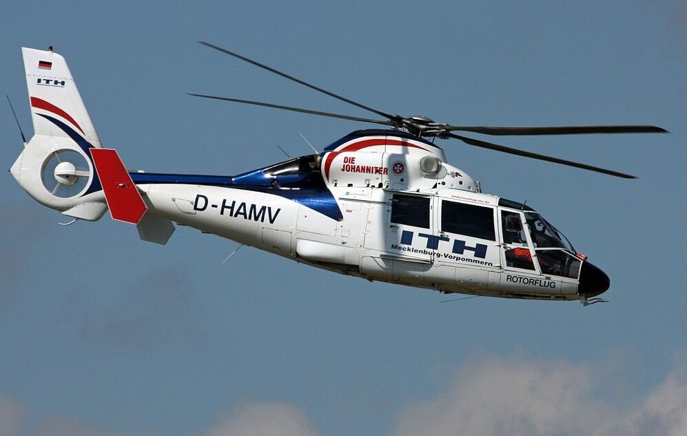 Aerospatiale SA-365 N Dauphin Helicopter Wood Model Regular
