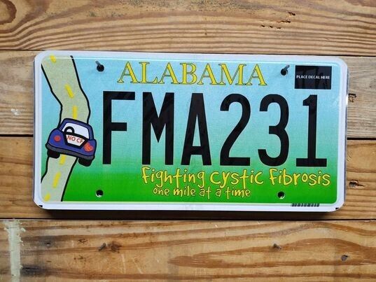 Alabama Expired 2019 Fighting Cystic Fibrosis License Plate Auto Tag FMA231