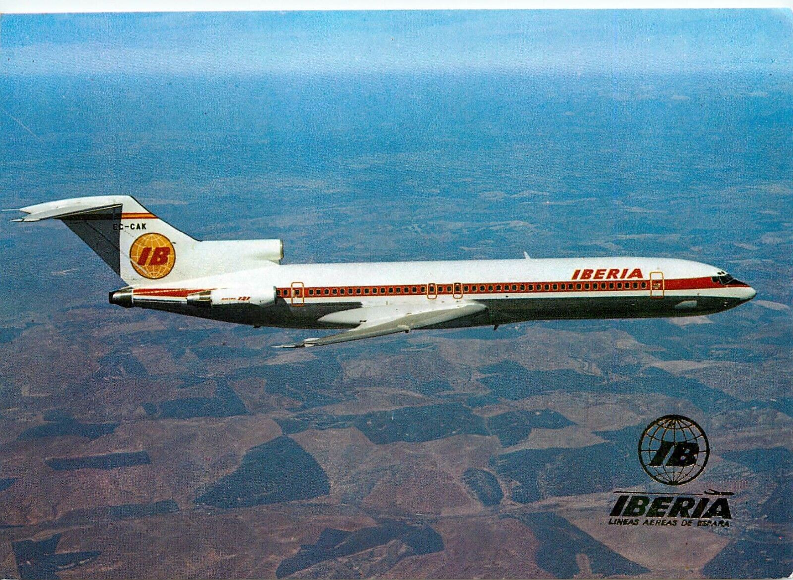 Iberia International Airlines Spain Boeing 727/256 Jet Airplane Plane Postcard 