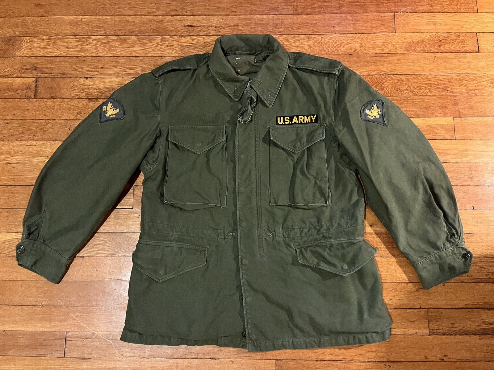 VINTAGE US Army Field Coat Men’s Large Green Uniform M-1951 107