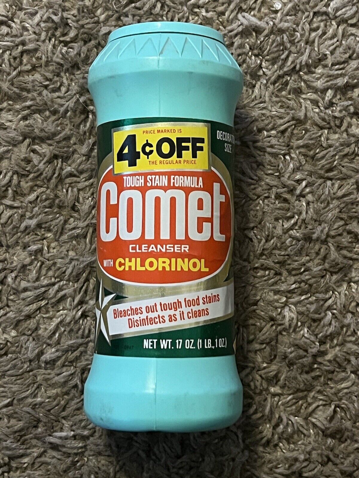Vintage Comet Cleanser Decorator Size Light Blue New Unopened Container