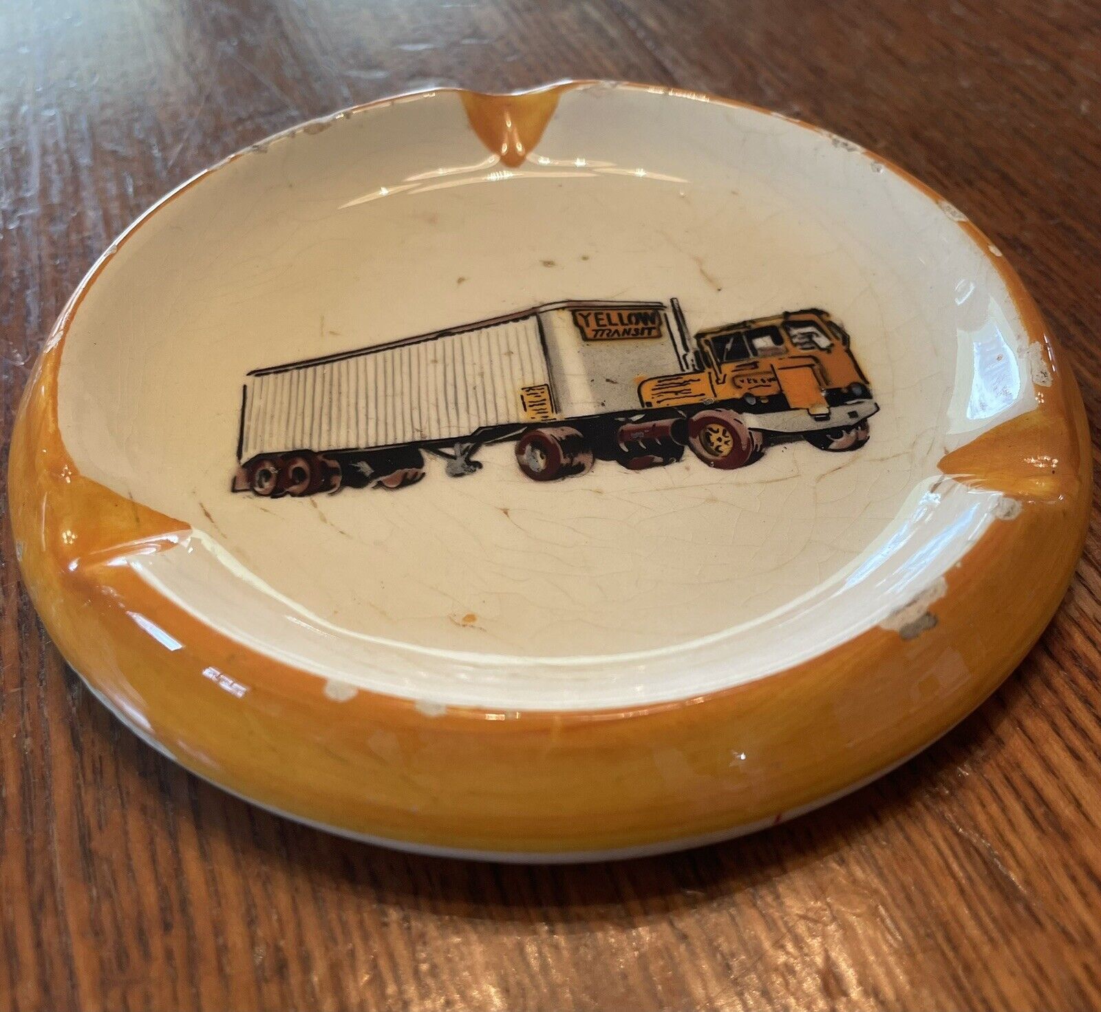 Yellow Transit Freight Vintage Collectors Item Ashtray 