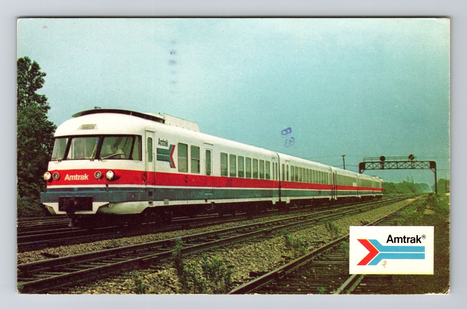 Amtrak French Turbine Train, Trains, Transportation, Vintage Postcard