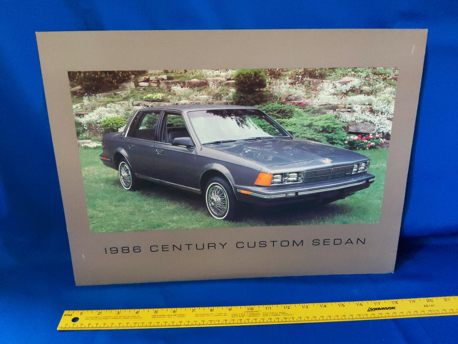 1986 Buick Century Custom Sedan Dealership Sign Poster Car VTG Advertising 19x14