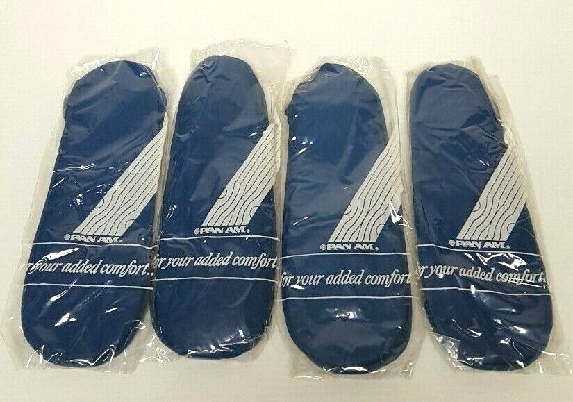 NEW Vintage 4 pair of Pan Am Airlines First Class Slipper Socks BEST BUY on EBAY