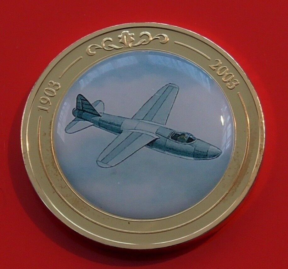 Modern Gold Plated Medal Medallion Heinkel HE 178 Aircraft Plane & COA