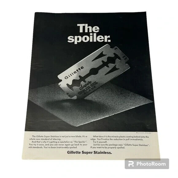 1967 Gillette Razors Original Vintage Print Ad