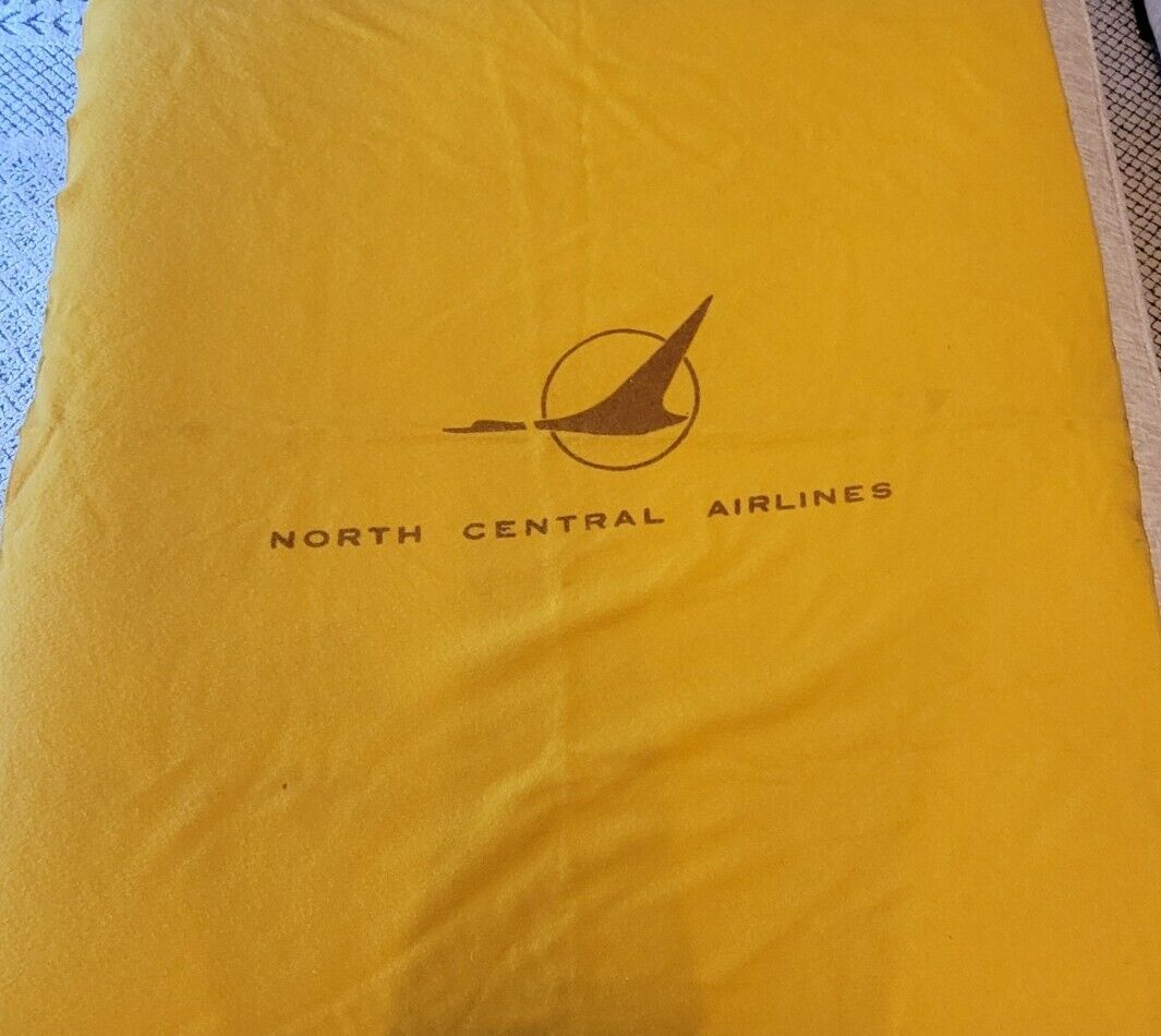 Faribault Woolen Mill Co North Central Airlines Pure Wool Blanket 58x48” Yellow