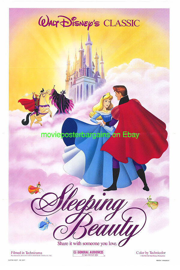 SLEEPING BEAUTY MOVIE POSTER 27x41 ROLLED MINT DISNEY ANIMATION R1986 ONE SHEET