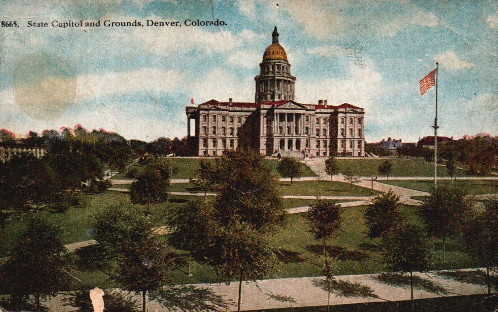 Postcard CO Denver Colorado State Capitol & Grounds Posted 1917 Vintage PC G3694