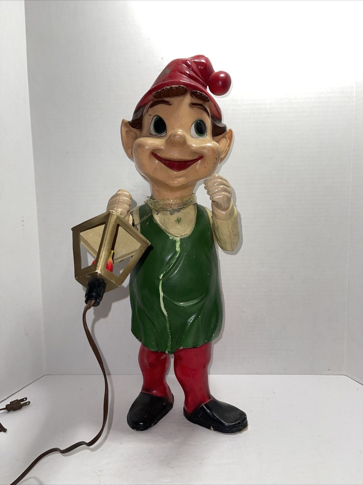 Vintage 1950s / 1960s Union Products 22” Elf Lantern blow mold Christmas RARE