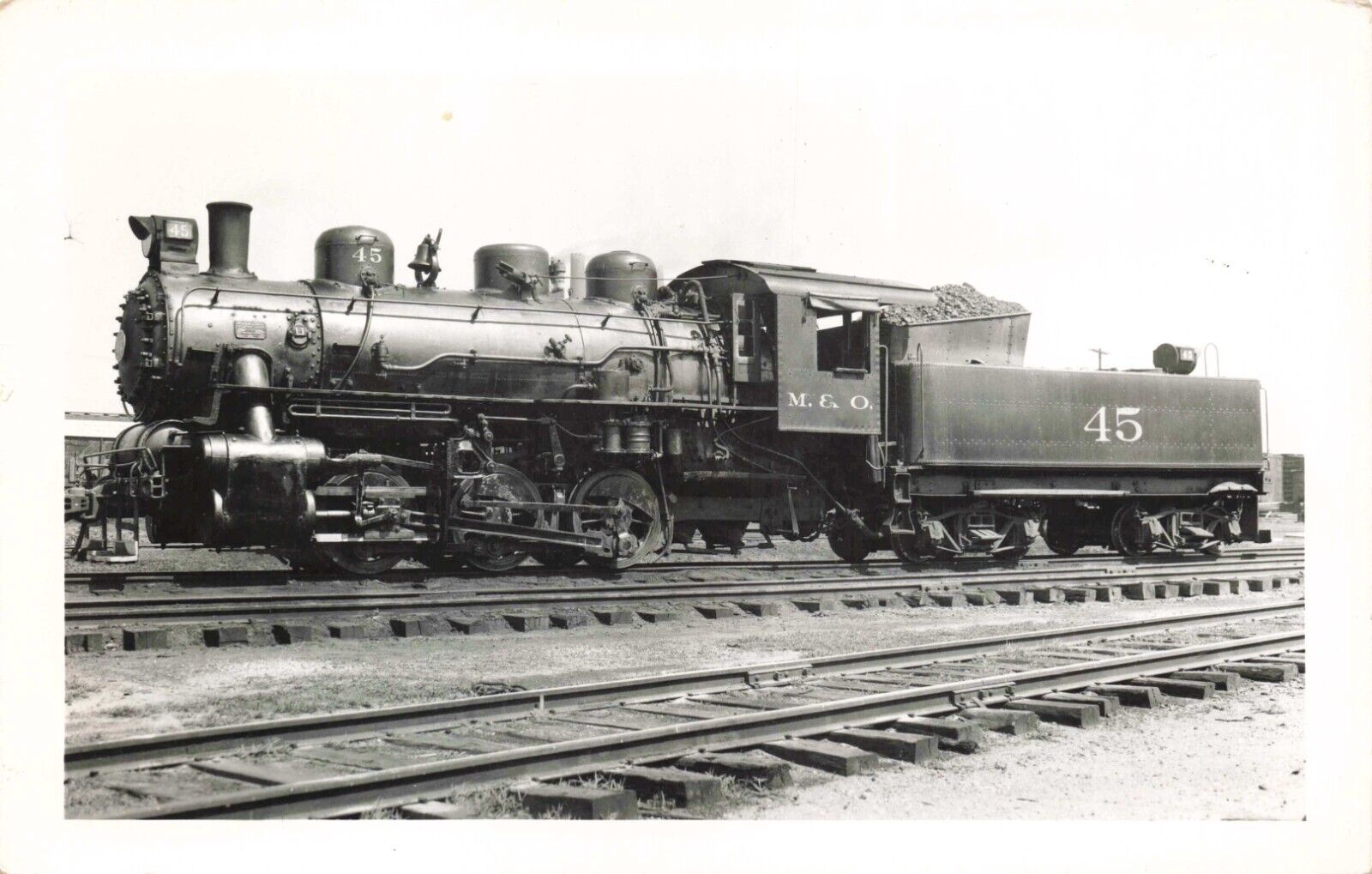 Postcard RPPC Gulf Mobile & Ohio (GM&O) RR Railway 0-6-0 Steam Locomotive #45
