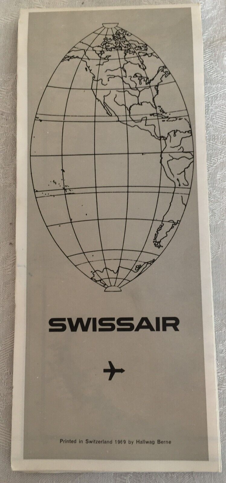 Swissair Vintage 1969 Route Map Poster Hallwag Switzerland Suisse Schweiz Carte