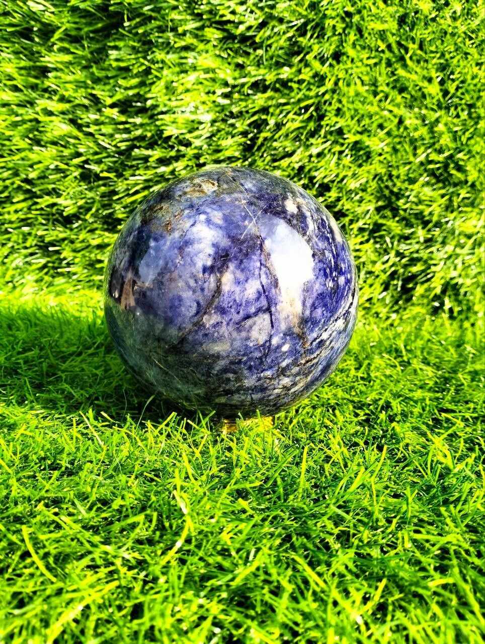 Large sodalite sphere, 120MM large crystal sphere, Meditation Chakra Sphere Ball