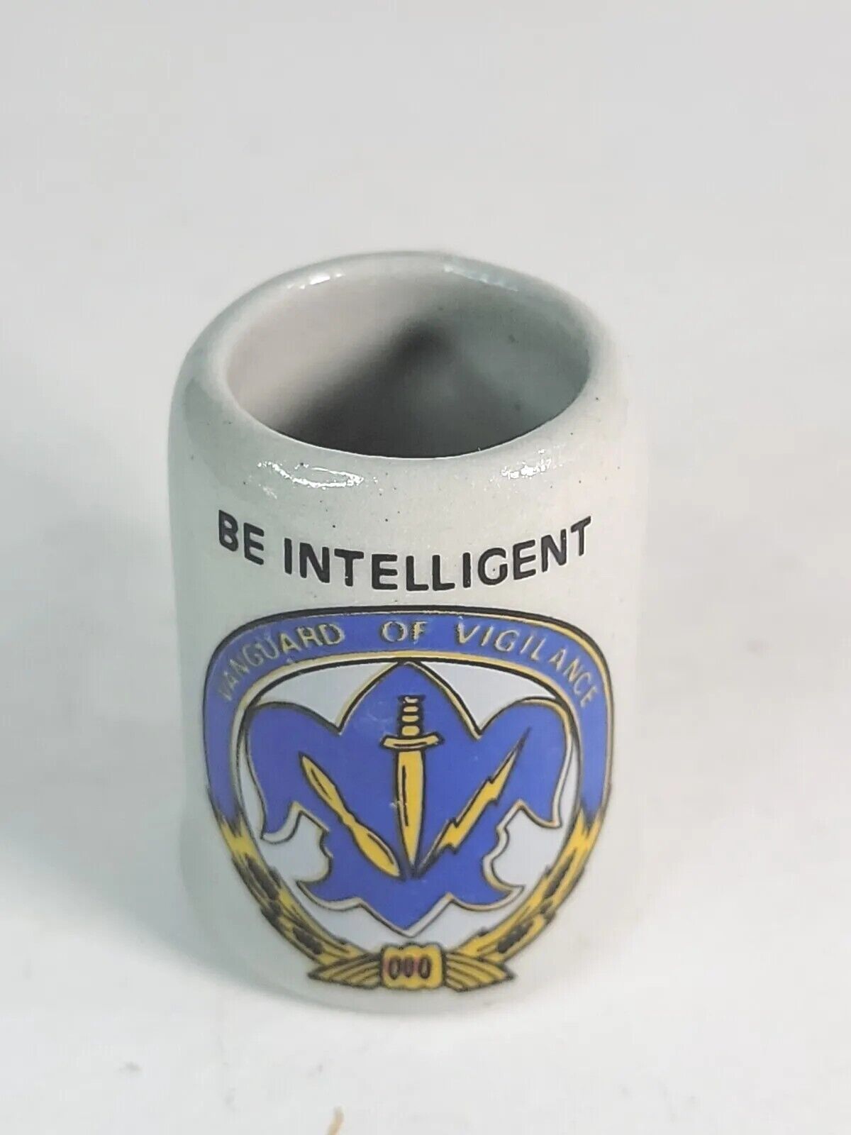 205th Military Intelligence Brigade Shot Glass Be Intelligent 000 Vanguard vigil