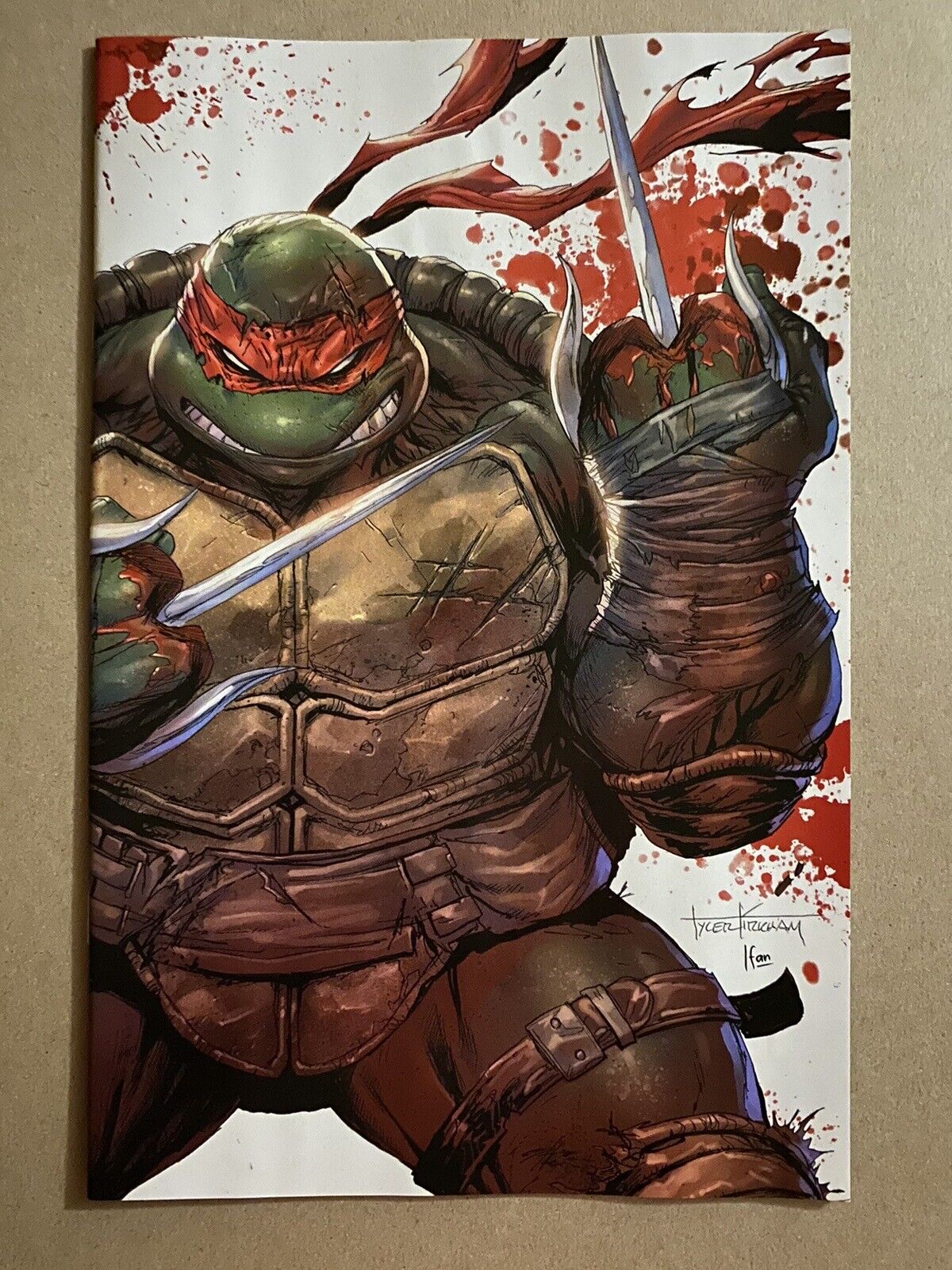 Teenage Mutant Ninja Turtles #1 2023 NYCC Battle Damage Raphael VIRGIN Variant