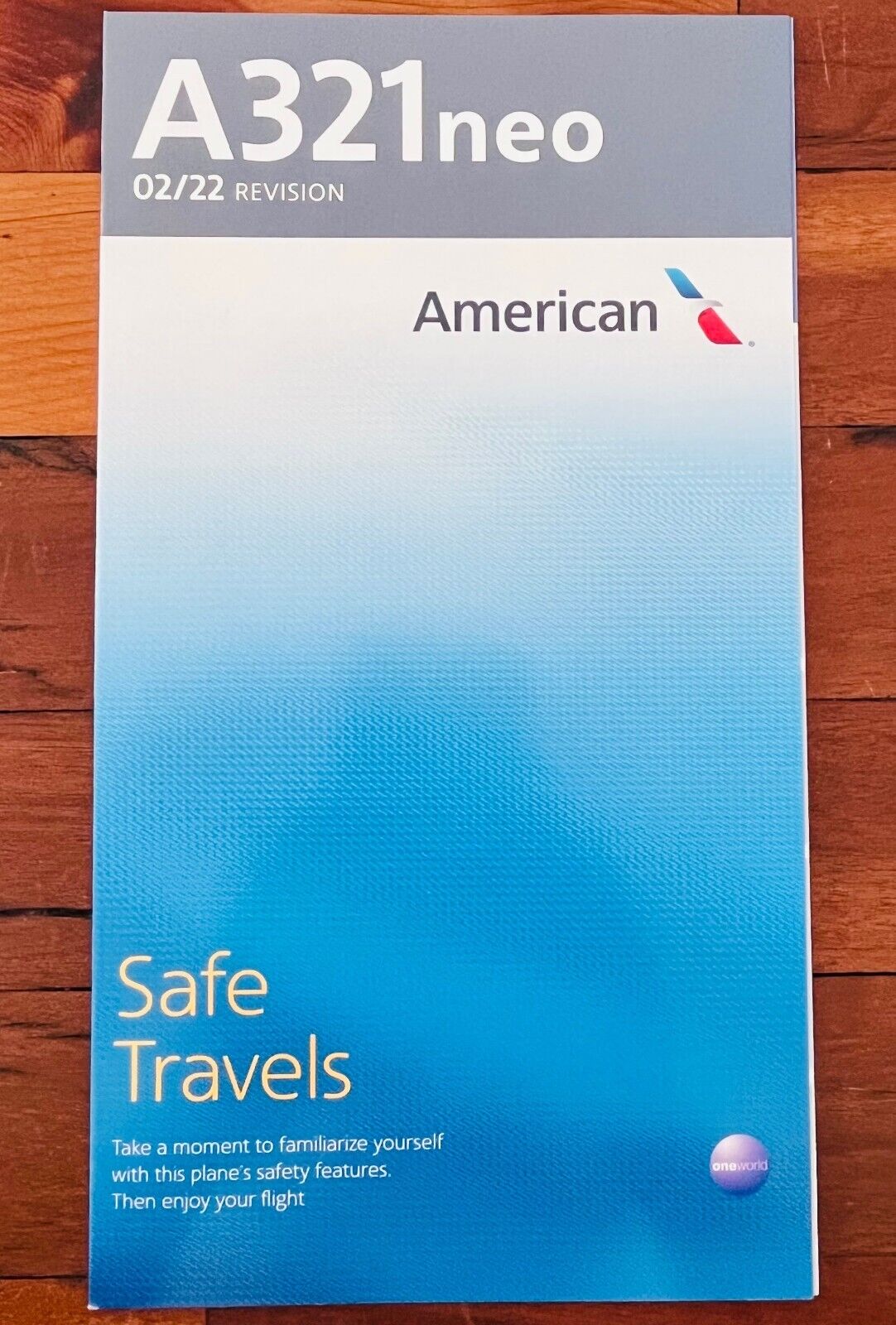 AMERICAN AIRLINES Airbus A321neo Airline Safety Card Instructions 2/2022 Rev