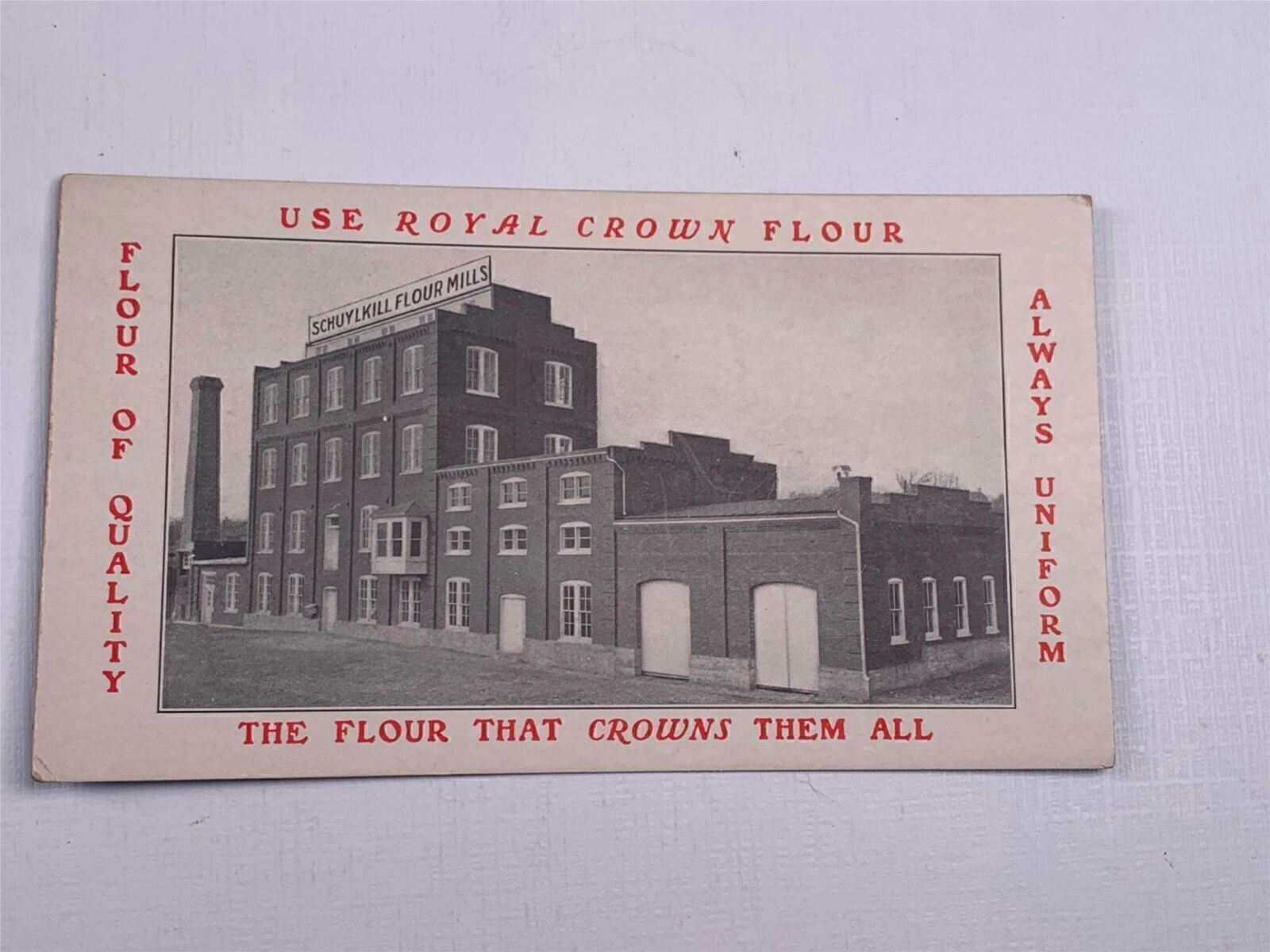 Vintage Inkblotter Schuylkill Flour Mills Use Royal Crown Flour 