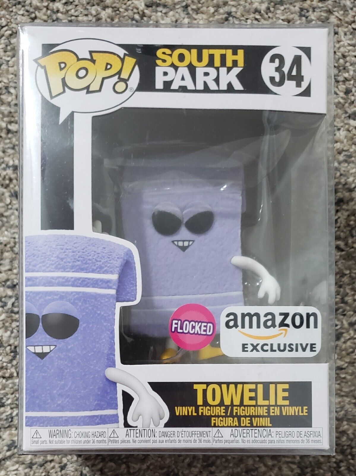 Funko Pop South Park 34 Towelie Flocked Amazon Exclusive Rare Evil Angry Eyes