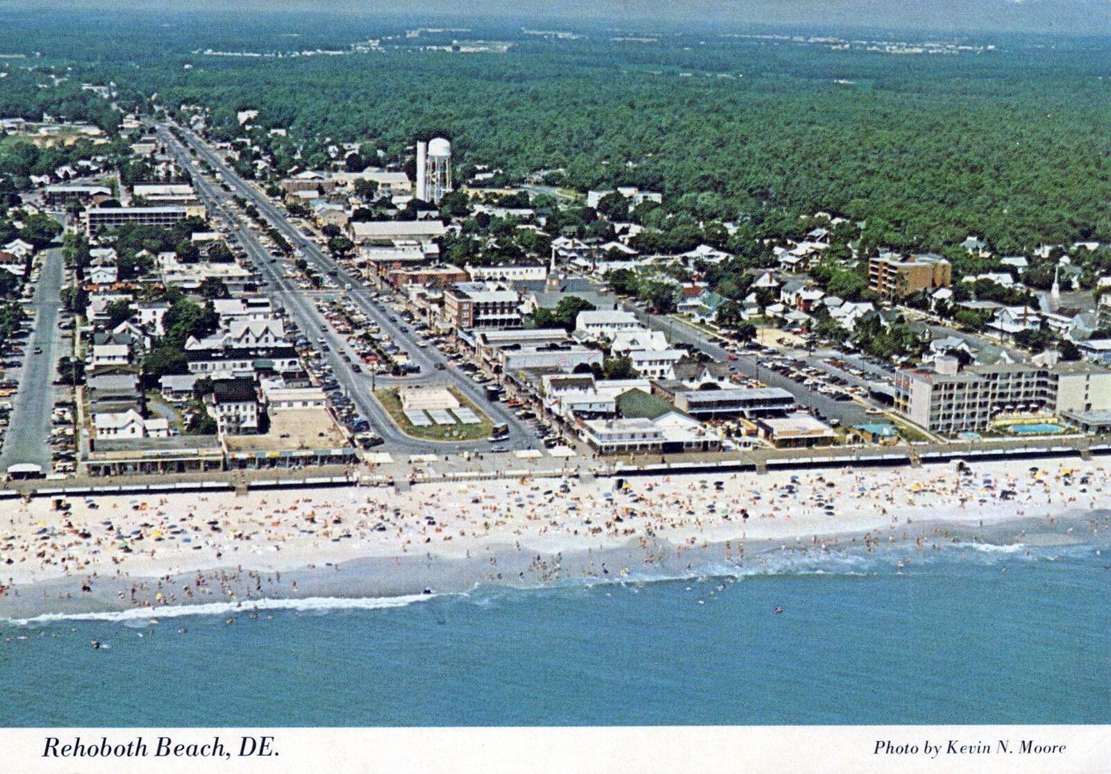 VINTAGE POSTCARD CONTINENTAL SIZE AERIAL VIEW OF REHOBOTH BEACH DELAWARE A65