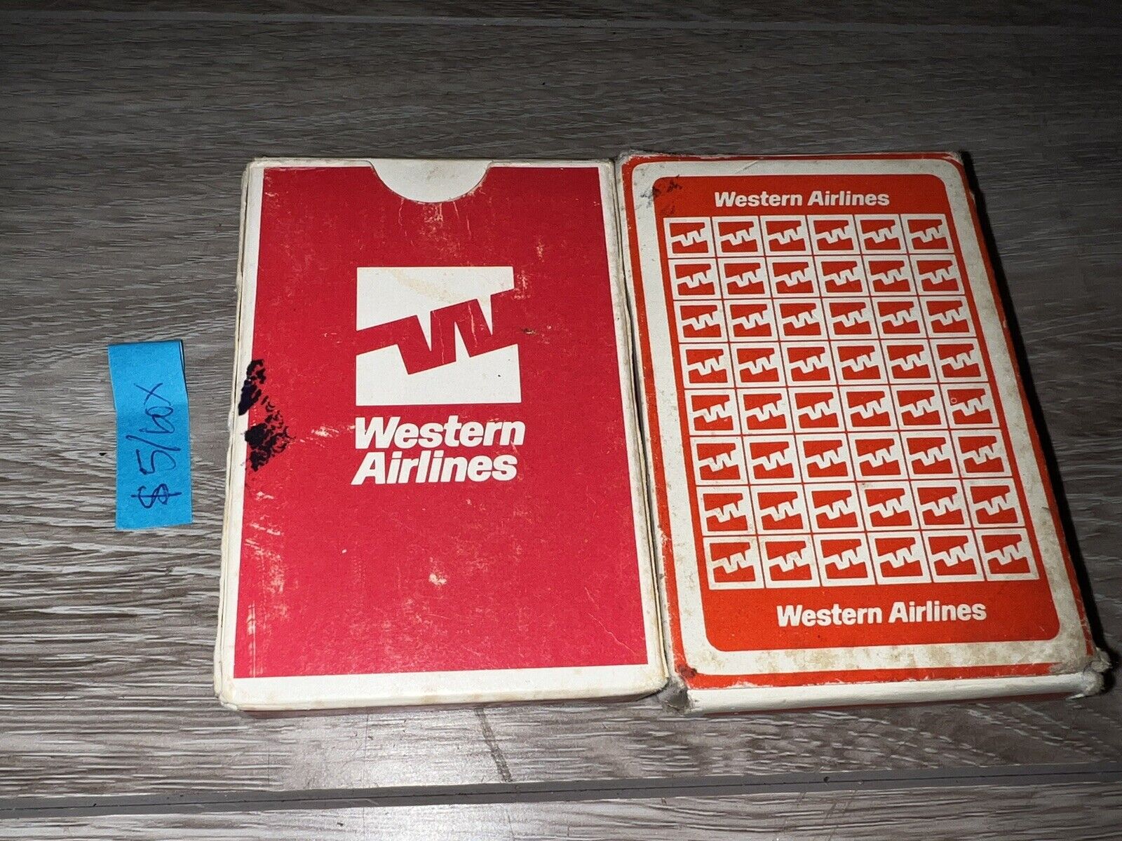 Vintage 1970s Lightly Used  Western Airlines Destinations Playing Cards Deck