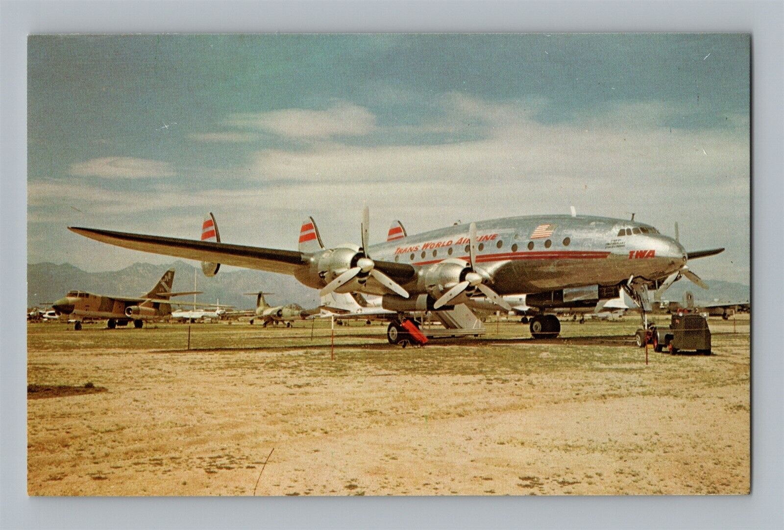 Airplane Postcard TWA Trans World Airlines Lockheed L-1049 Constellation #5 AX6