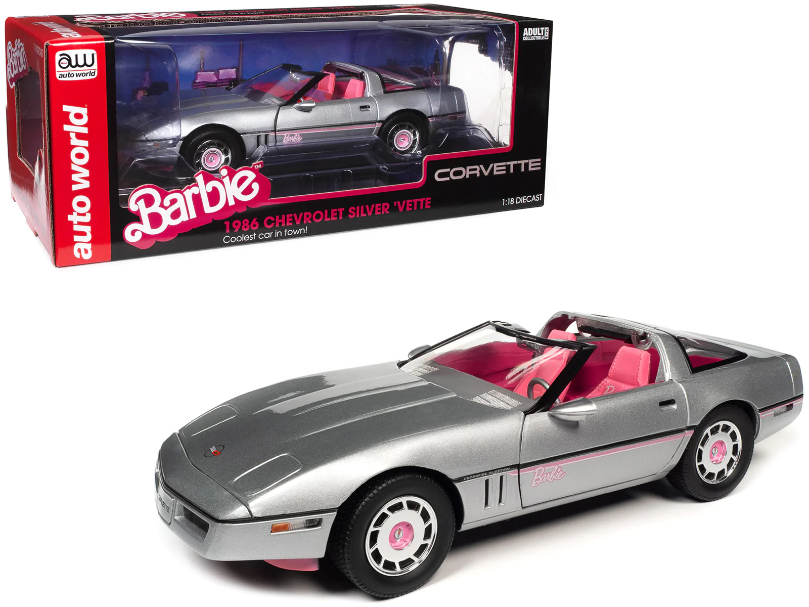 1986 Chevrolet Corvette Barbie Screen Machines 1/18 Diecast Model Car