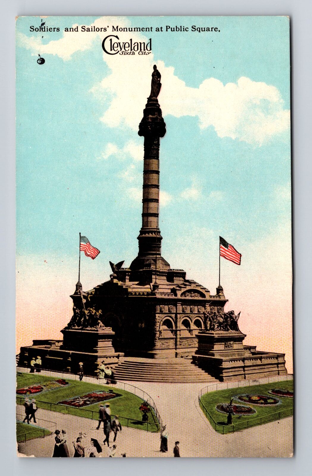 Cleveland OH-Ohio, Soldiers\' and Sailors\' Monument, Antique Vintage Postcard