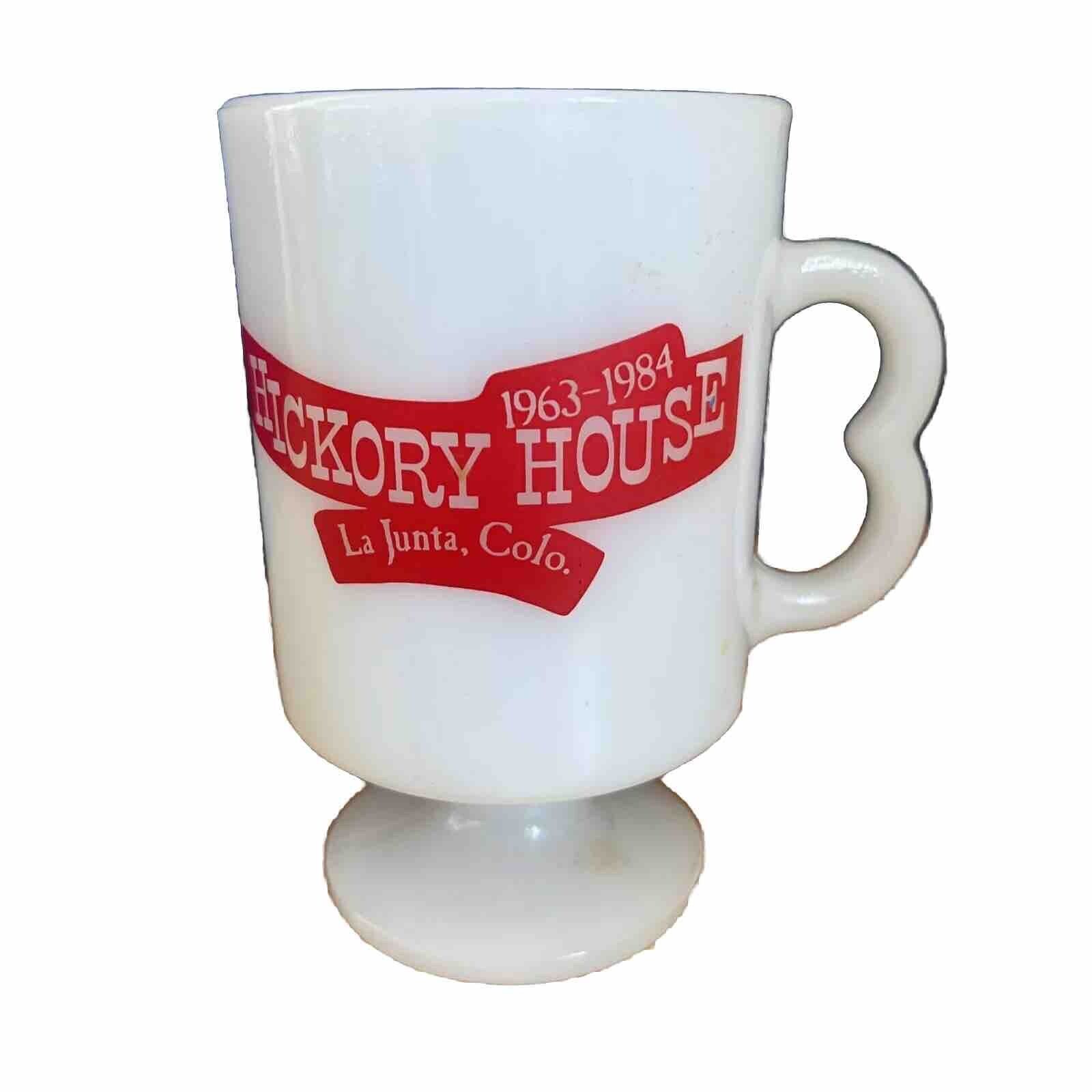 Vintage Hickory House 1963-1984 Fire King Cup White Red
