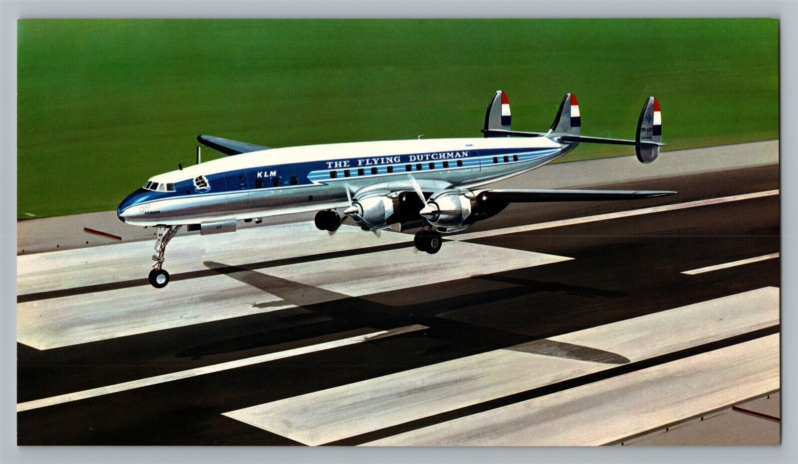 Aviation Postcard KLM Royal Dutch Airlines Issue Lockheed Constellation Art OS1