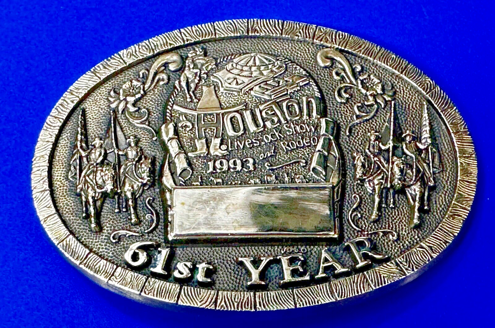 Houston Livestock Show and Rodeo 61st Year VTG 1993 First Edition Belt Buckle