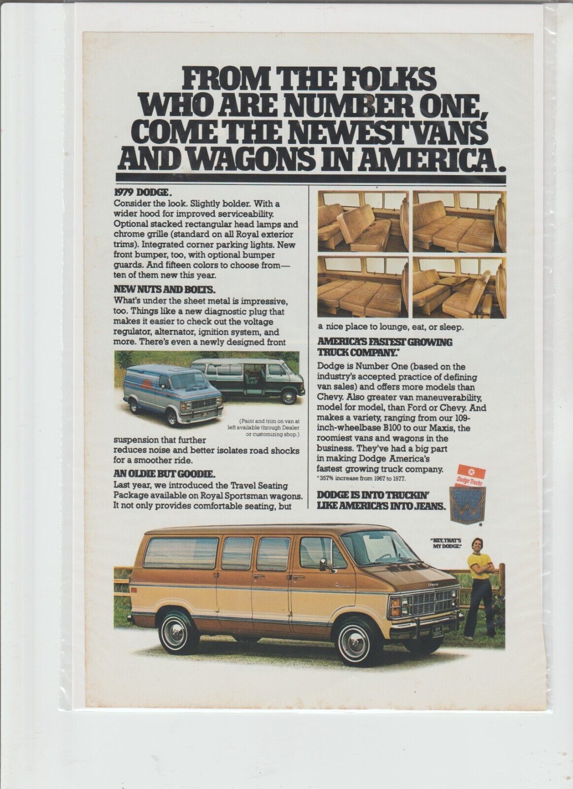 Original 1979 Dodge Van Magazine Ad \