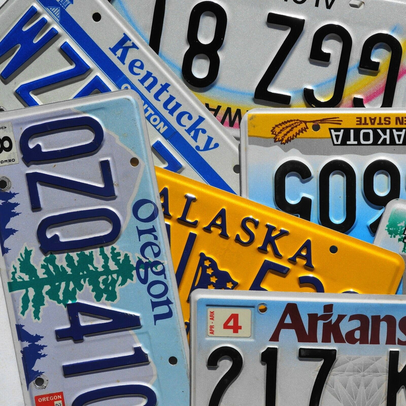 License Plate - ALL 50 STATES + Territories Countries GOOD License Plates Lot