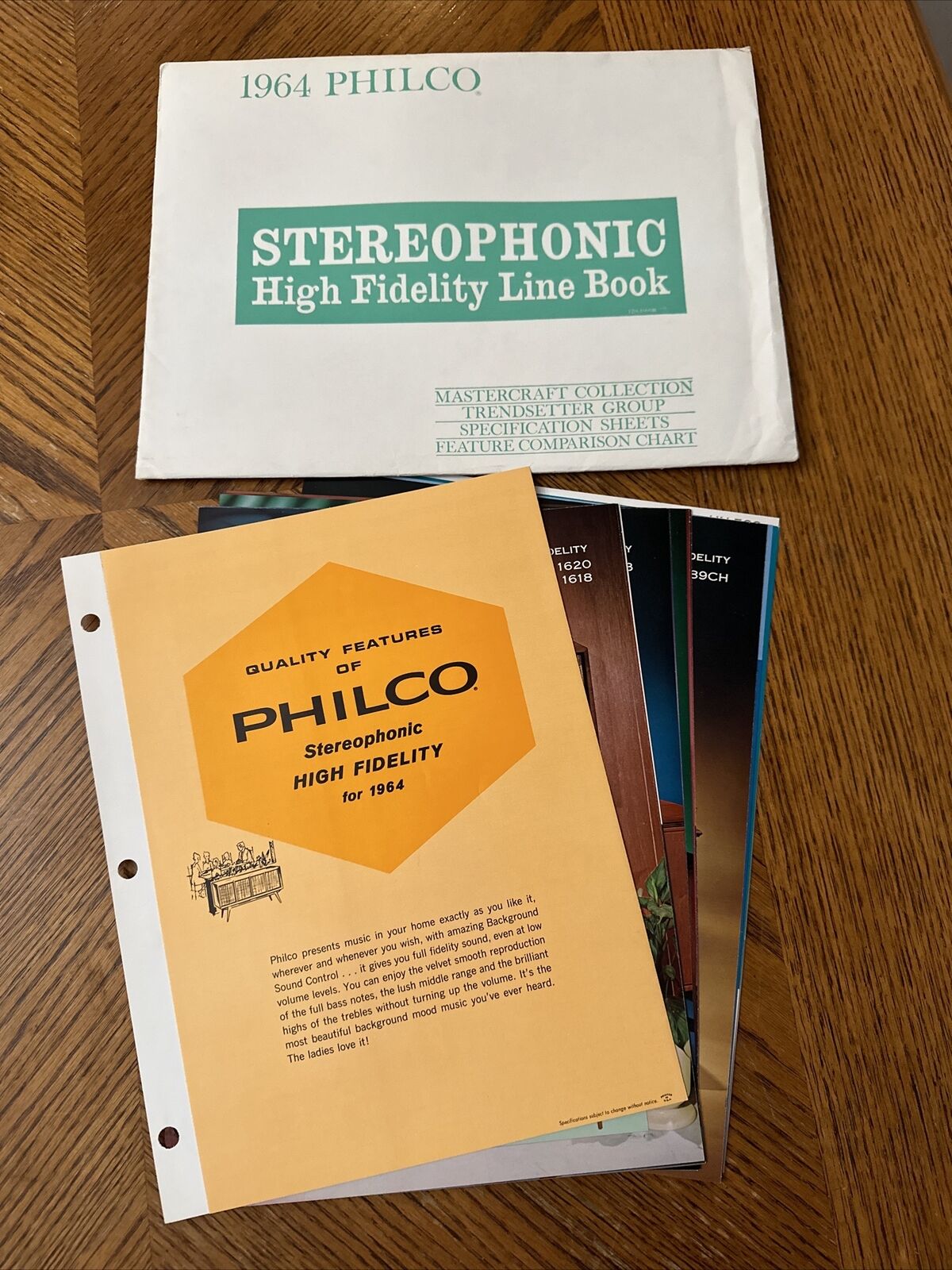 Philco Company 1964 Stereophonic High Fidelity Advertising Portfolio Line Book