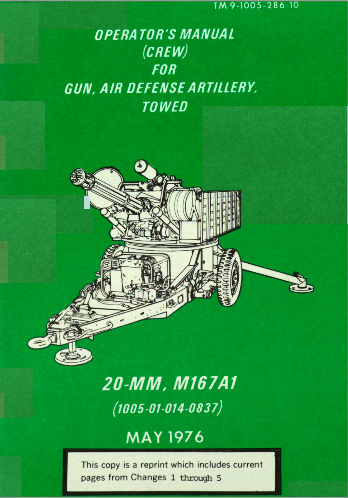 292 Page 1986 TM 9-1005-286-10 M167A1 VULCAN VADS Air Defense Manual on Data CD