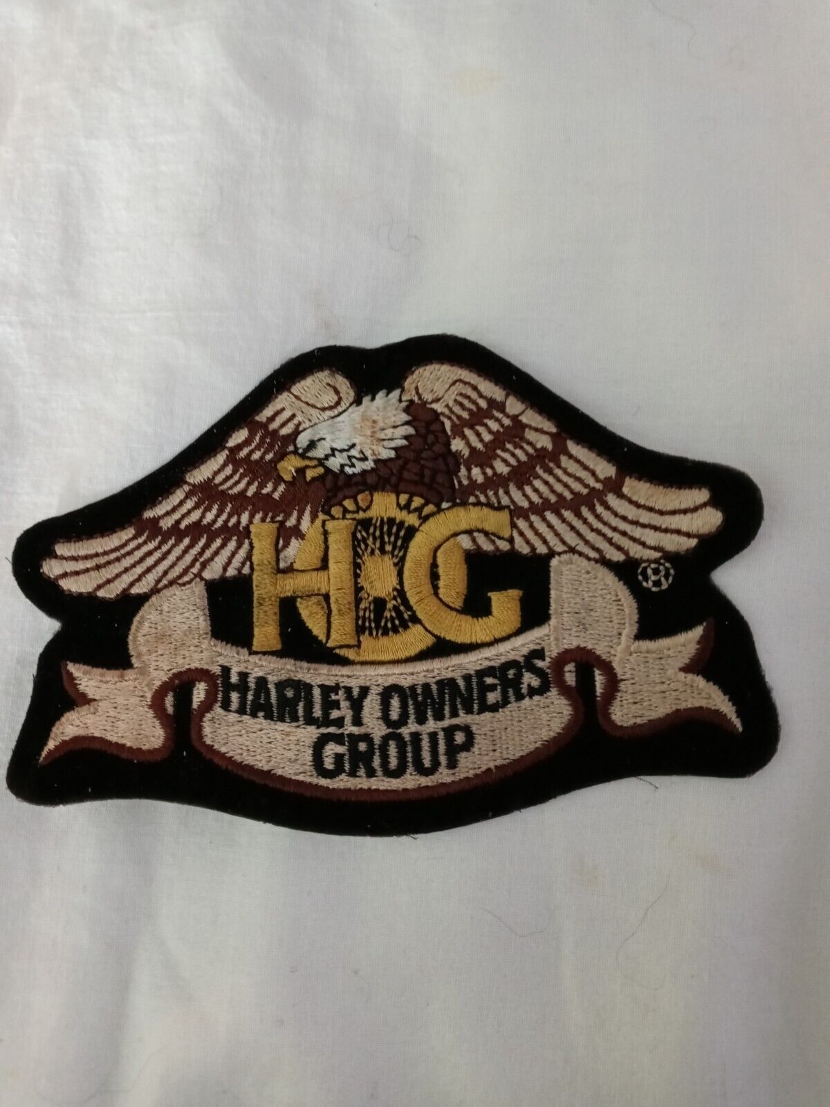 Harley Owners Group Patch Eagle On Wheel.  3x5\