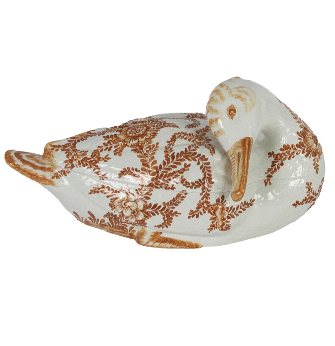 Vintage Costa Italy Mid Century Large Ceramic Duck Bird Tureen 5245