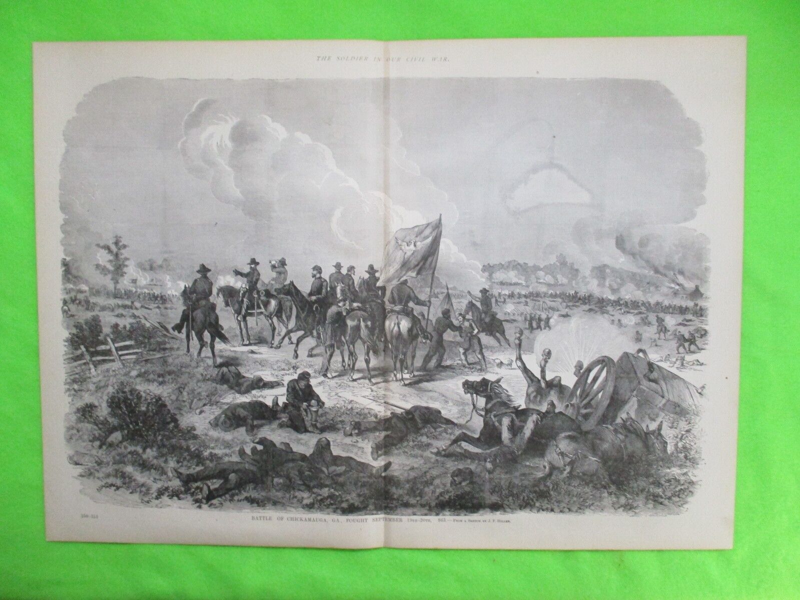 1884 Civil War Print - Battle of Chickamauga, Georgia, 1863 - FRAME IT 4  A GIFT