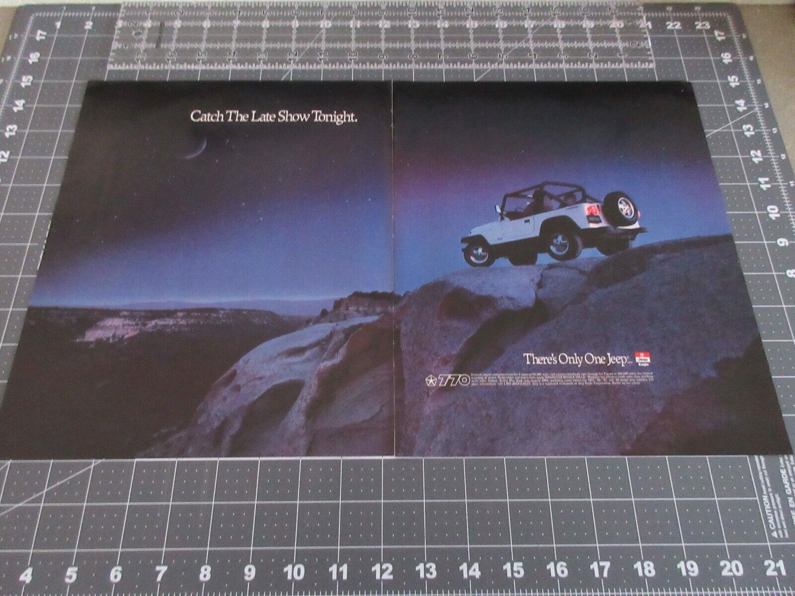1990 JEEP WRANGLER - 2 Page Print Ad - There\'s Only One Jeep