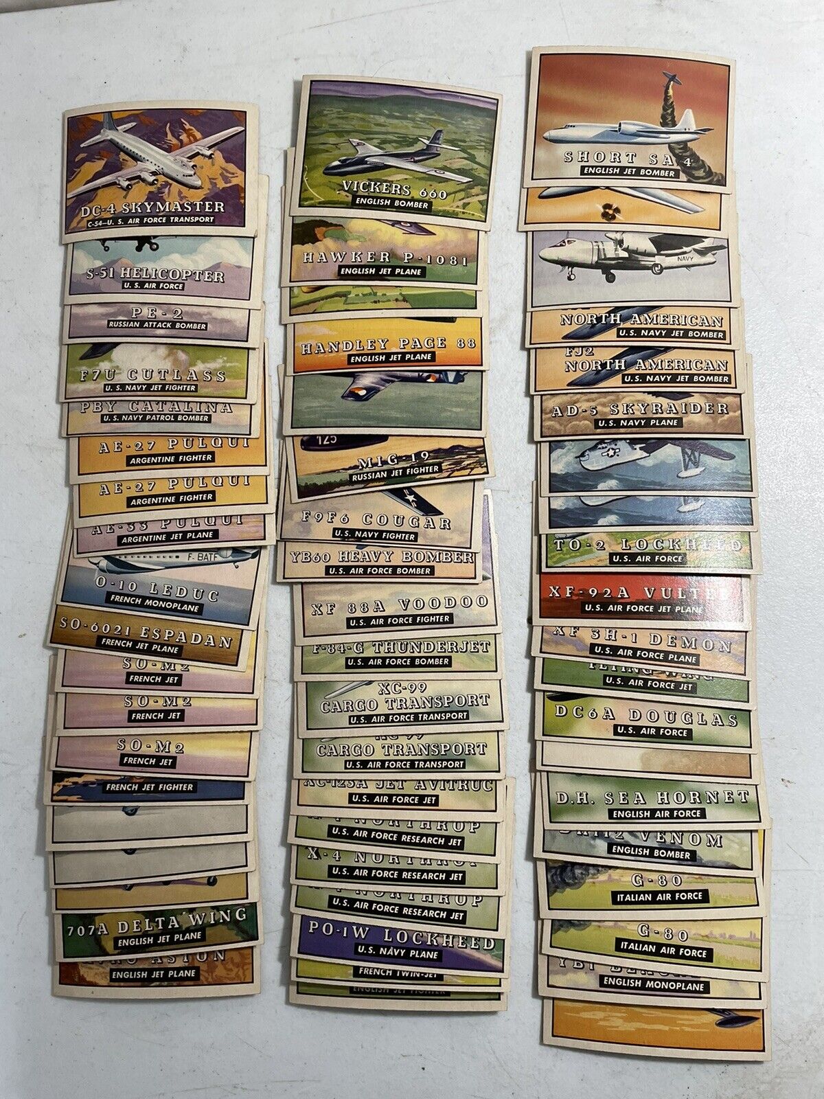1952 Topps Wings Friend Or Foe Airplane Cards - Lot Of 58