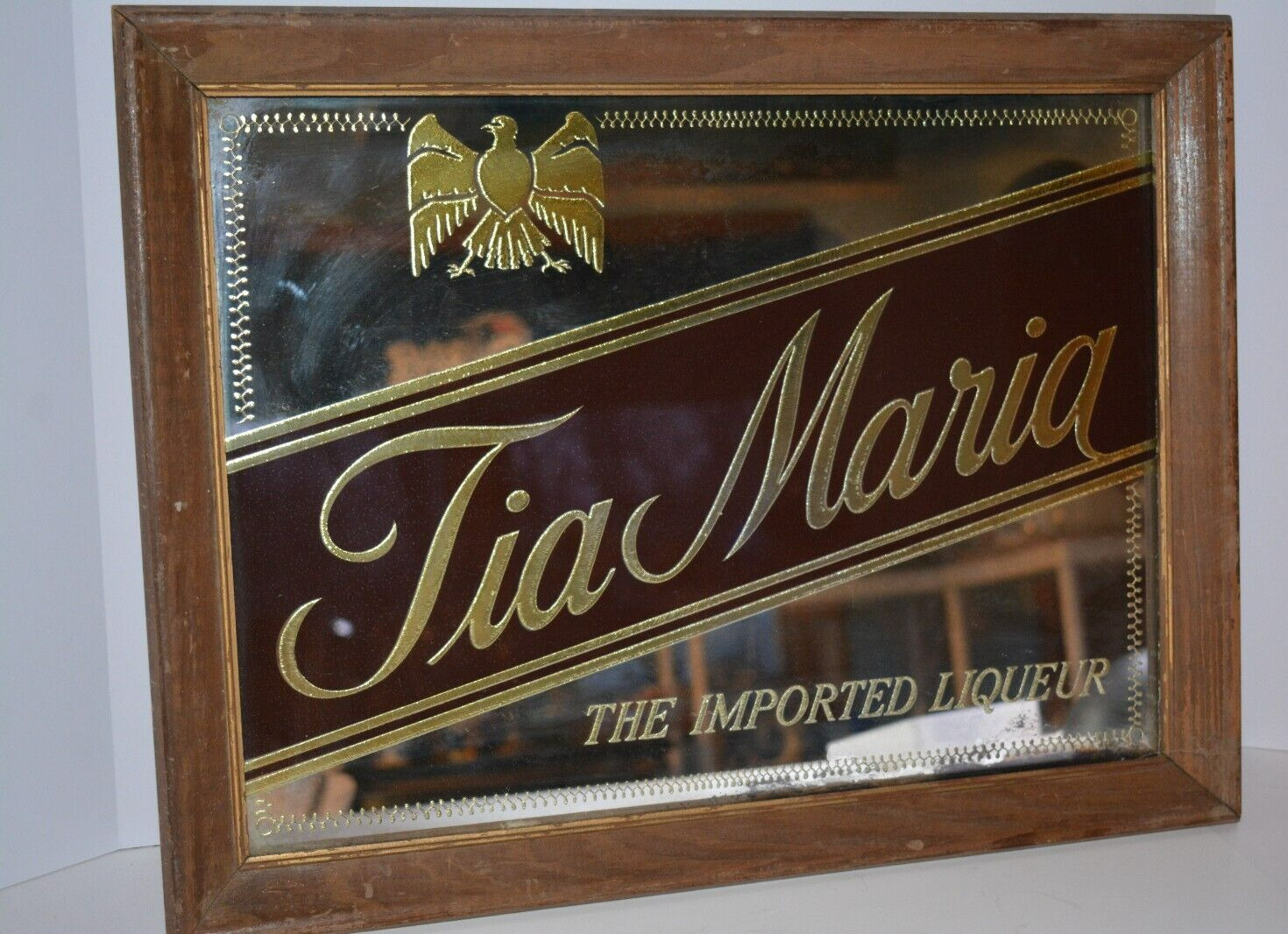 Vintage Tia Maria Liquor Bar Mirror Man Cave Decor